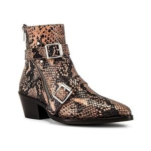 ALLSAINTS Lior Embossed Snake Print Calf Leather Bootie